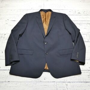 Max Davoli Baroni Super 150s Wool Suit Jacket Blazer Blue Mens Size 48R